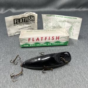 Vintage Helin Tackle Co. Flatfish M2 SS Scale Color Fishing Lure 4 Gang Hook